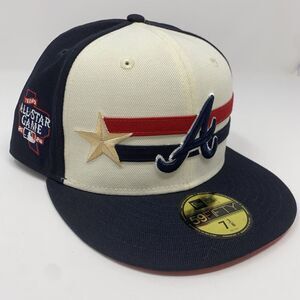 Atlanta Braves‎ New Era 59Fifty Size 7 3/8 Cream All Star Game Patch Fitted MLB